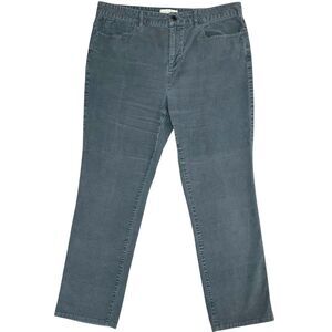 TALBOTS Gray Corduroy Heritage Straight Leg Pants Womens 14 Retro Indie‎ 70s